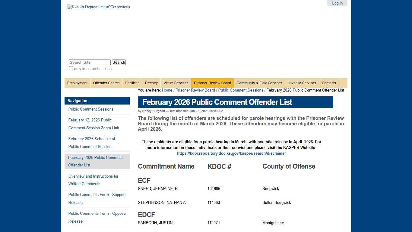February 2026 Public Comment Offender List —